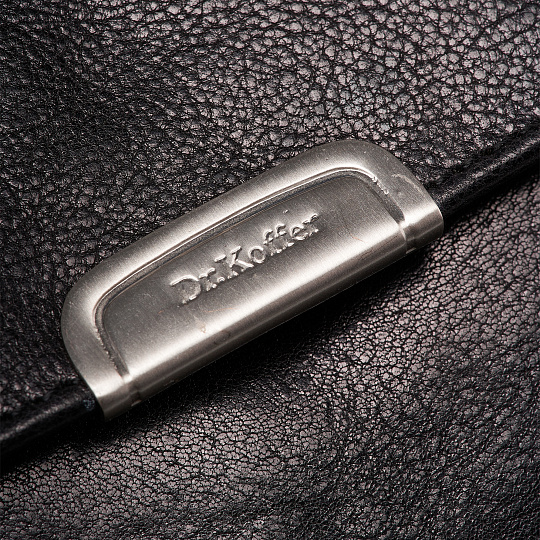 Сумка барсетка из натуральной кожи Dr. Koffer черная