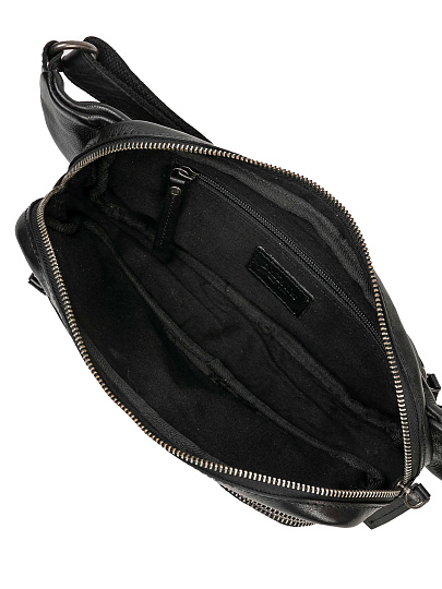 Сумка на пояс Dr. Koffer из натуральной кожи черная