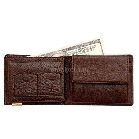 Портмоне Dr.Koffer из натуральной кожи коричневое