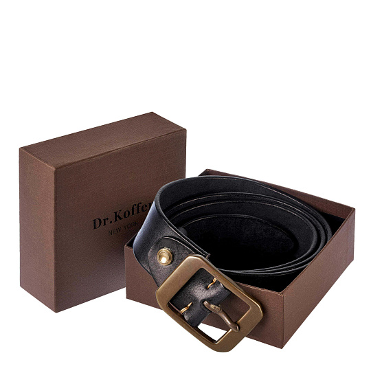 Ремень Dr. Koffer из натуральной кожи черный