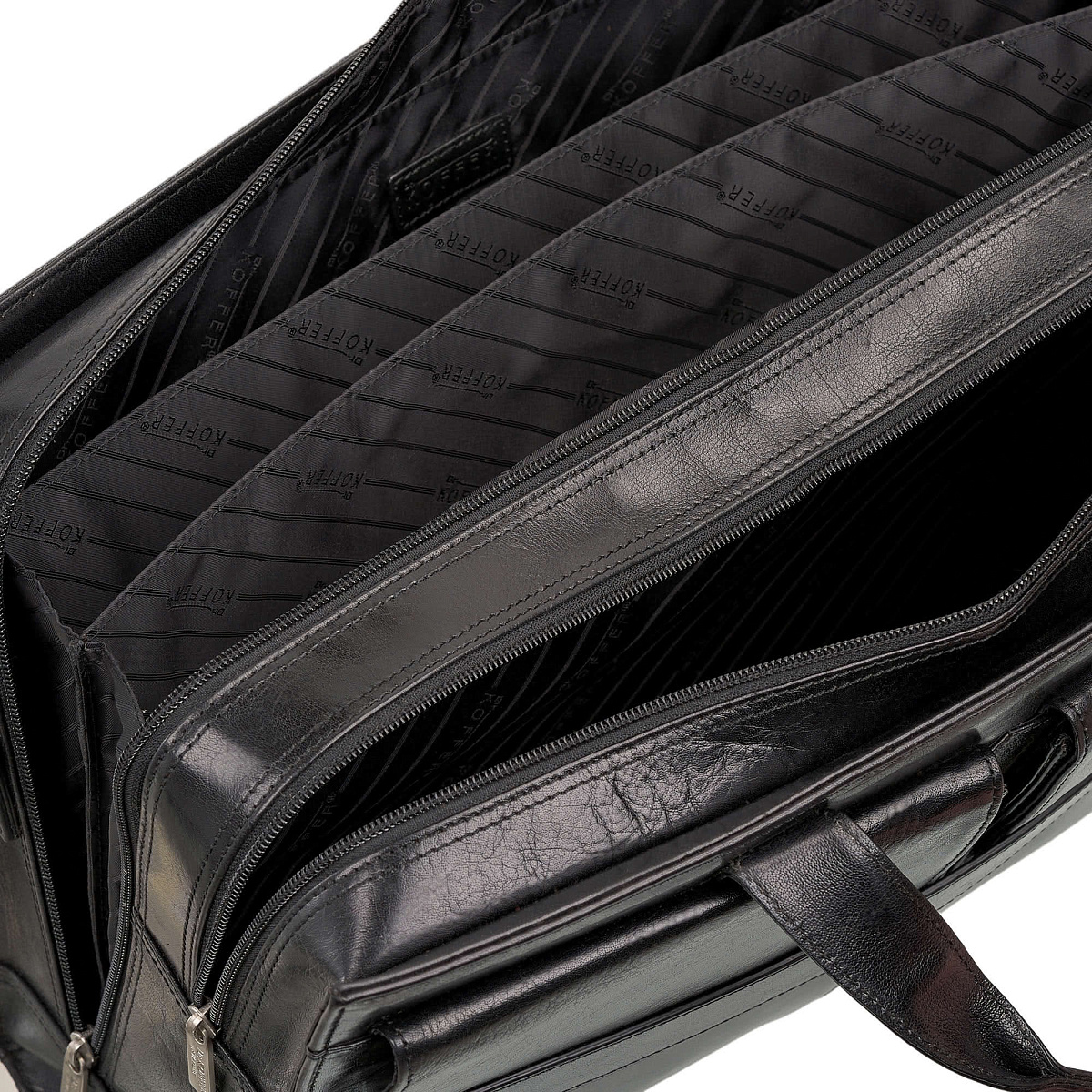 Деловая сумка Dr.Koffer из натуральной кожи черная