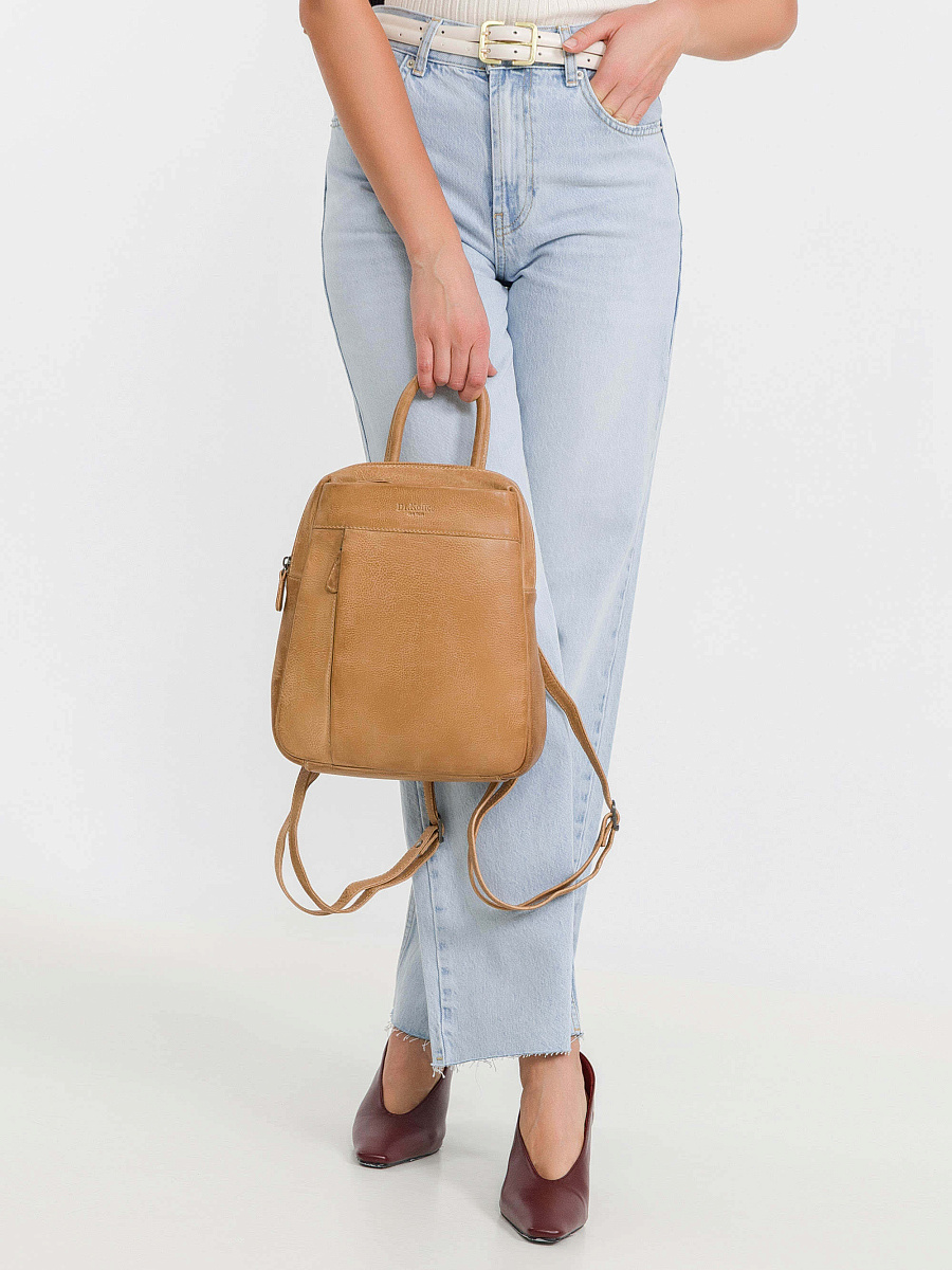 Рюкзак Dr.Koffer из натуральной кожи бежевый