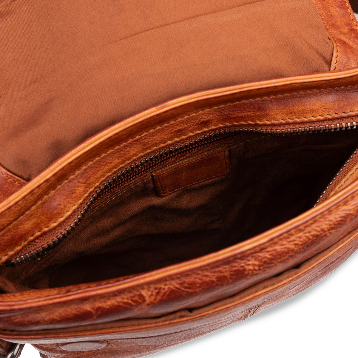 Сумка через плечо Dr.Koffer из натуральной кожи коричневая