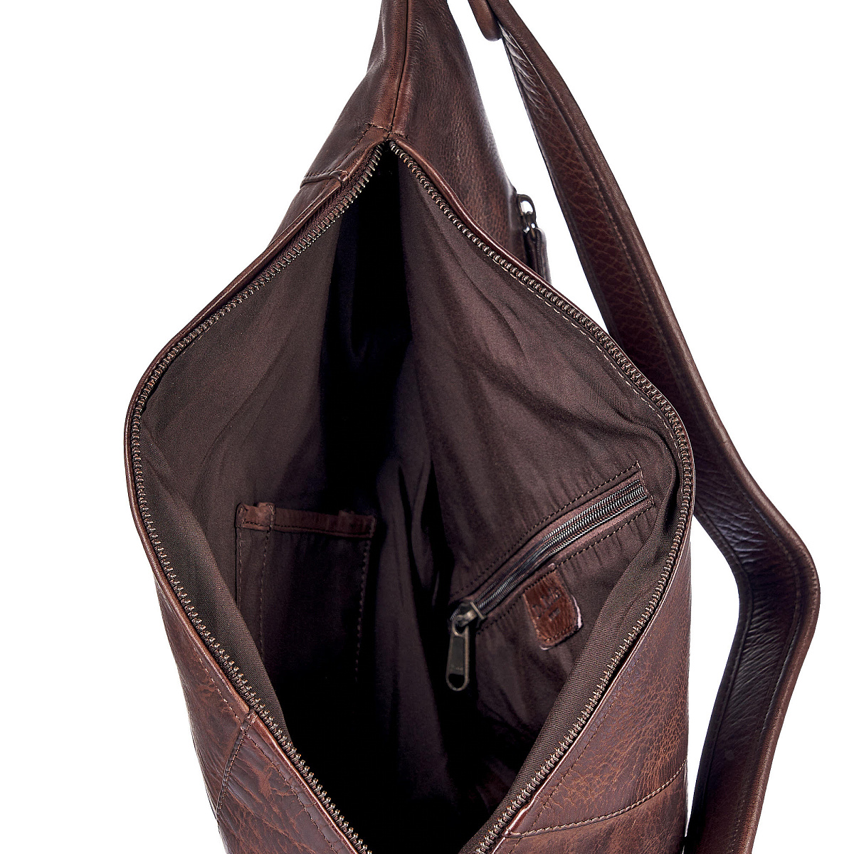 Рюкзак Dr.Koffer из натуральной кожи темно-коричневый