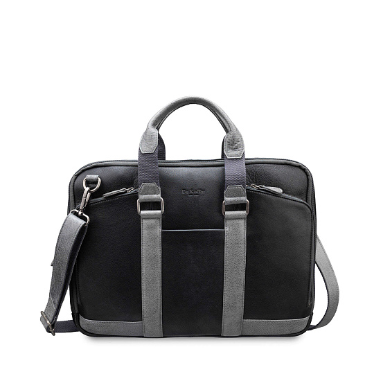 Деловая сумка Dr.Koffer из натуральной кожи черная