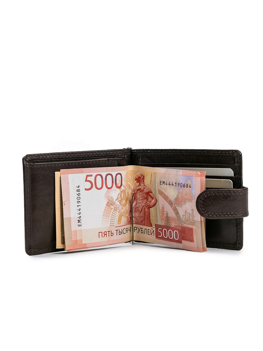 Зажим для денег Dr.Koffer из натуральной кожи коричневый