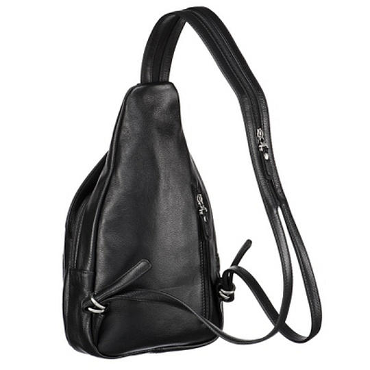 Молодежный рюкзак из черной натуральной кожи для девушек Dr.Koffer B402384-01-04