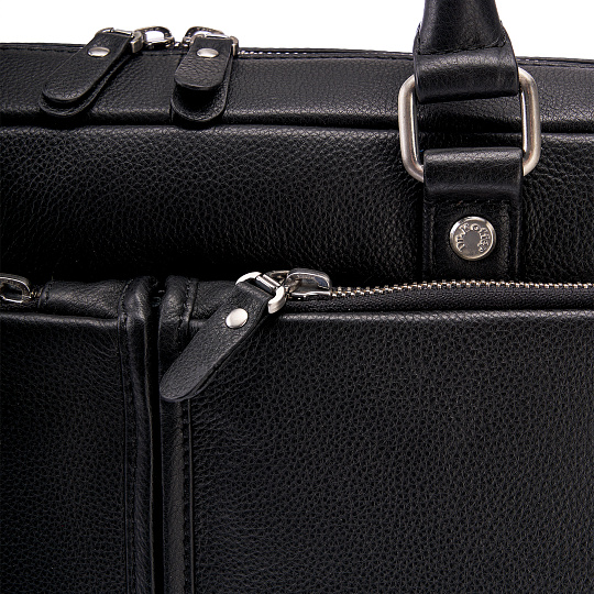 Деловая сумка Dr.Koffer из натуральной кожи черная