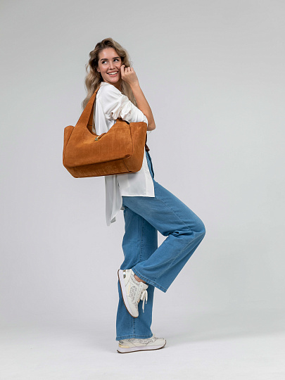 Женская сумка Dr.Koffer из натуральной кожи рыже-коричневая