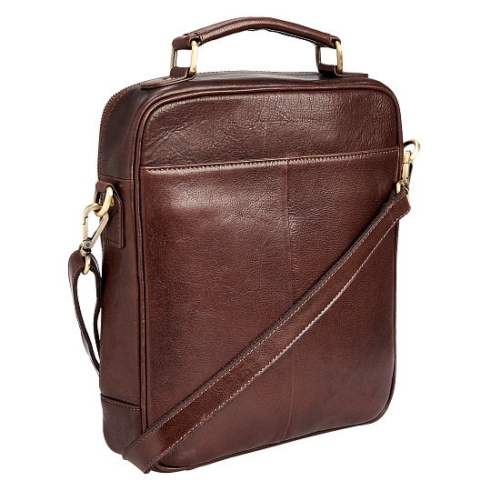 Сумка через плечо Dr.Koffer из натуральной кожи коричневая