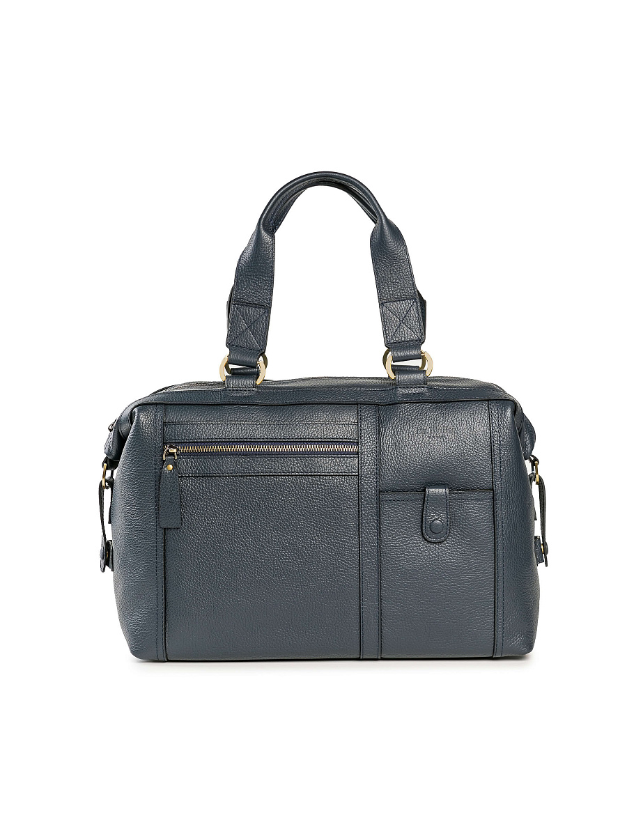 Дорожная сумка Dr. Koffer из натуральной кожи синяя