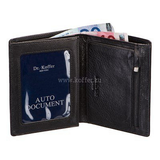 Портмоне Dr.Koffer из натуральной кожи черное
