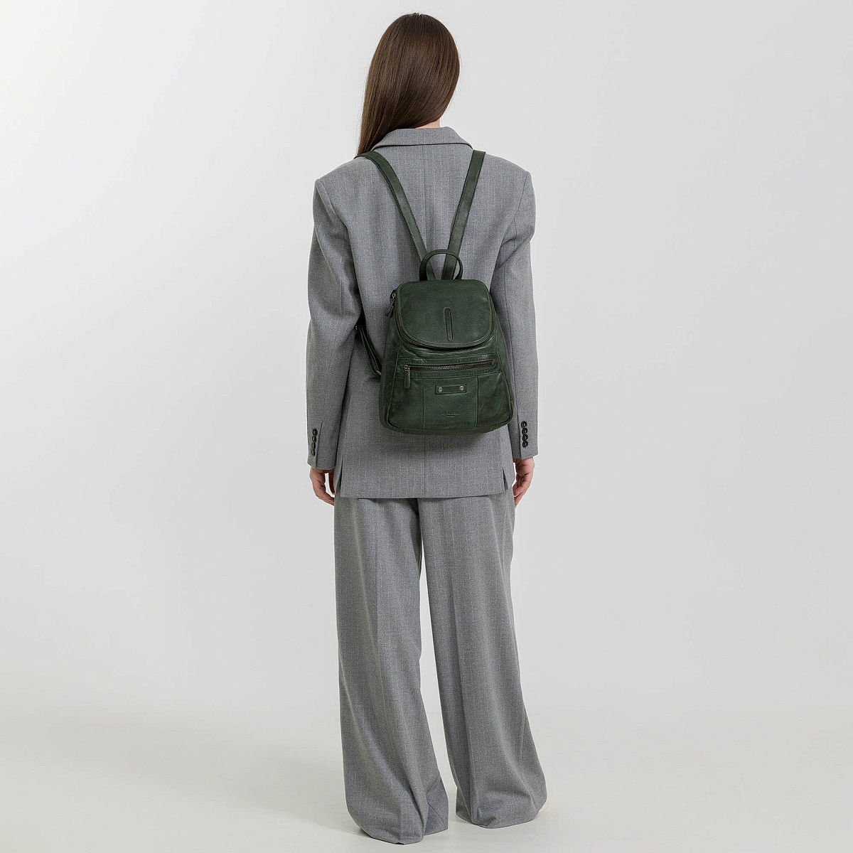 Рюкзак Dr.Koffer из натуральной кожи зеленый