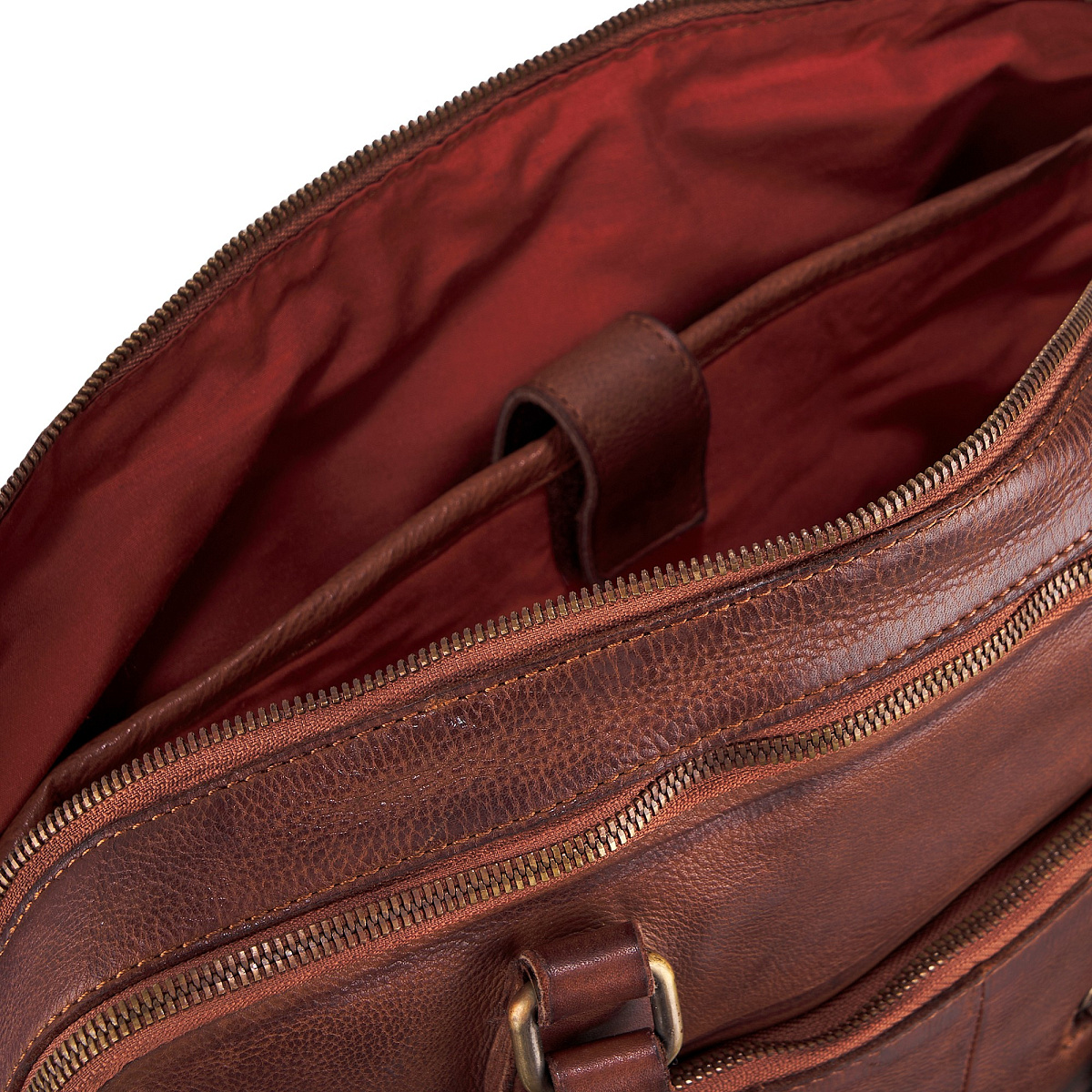 Деловая сумка Dr.Koffer из натуральной кожи коричневая