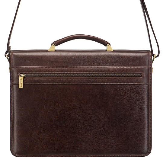 Портфель Dr.Koffer из натуральной кожи темно-коричневый