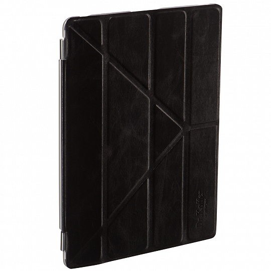 Черный чехол для iPad4/3/2 из натуральной кожи с гибкой крышкой-оригами Dr.Koffer X510369-114-04
