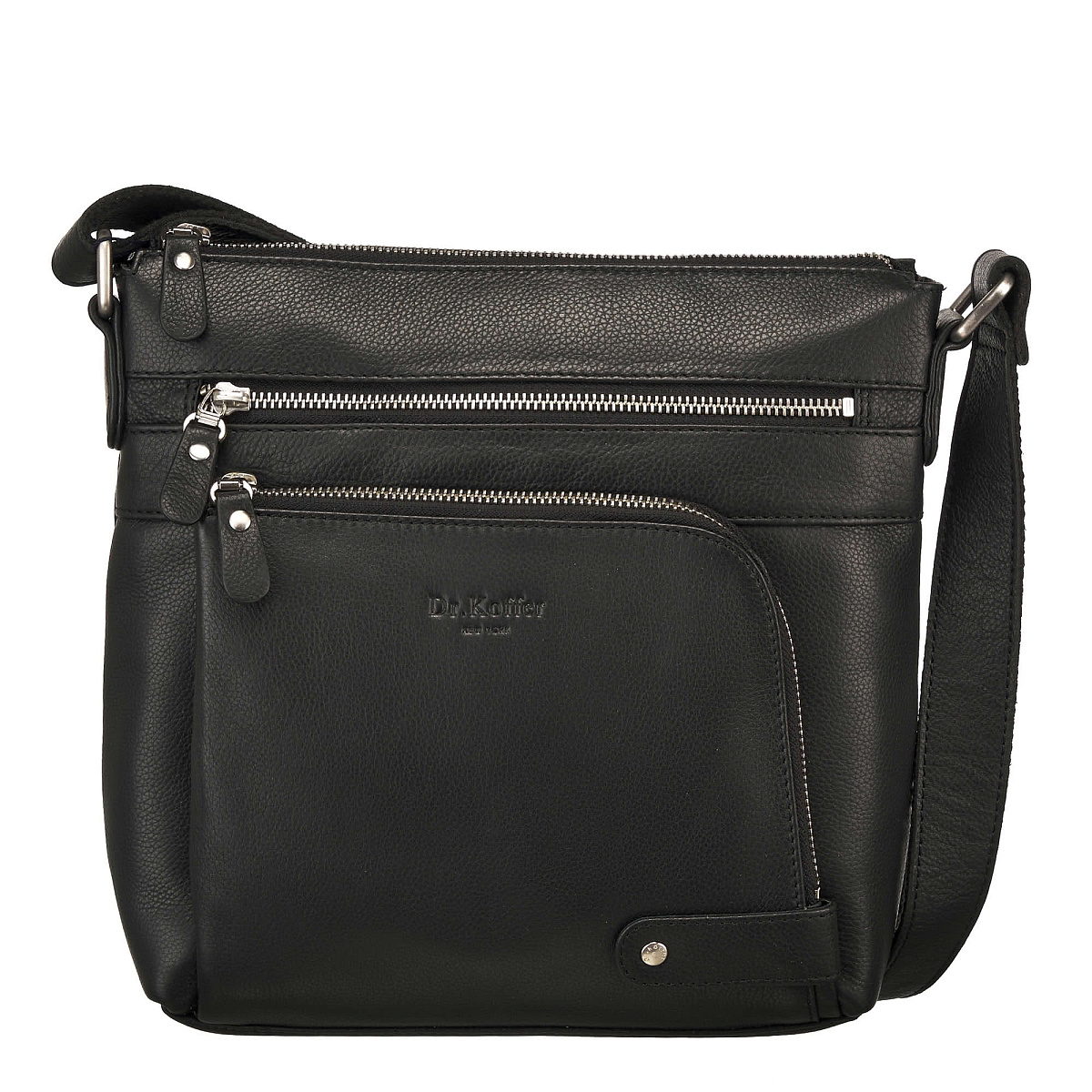 Сумка через плечо Dr.Koffer из натуральной кожи черная