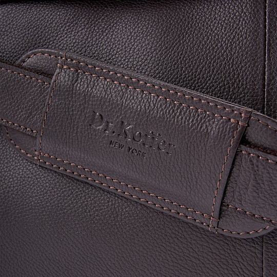 Деловая сумка Dr.Koffer из натуральной кожи темно-коричневая