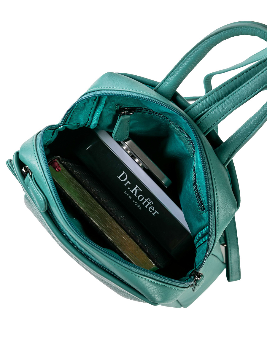 Рюкзак Dr.Koffer из натуральной кожи голубой