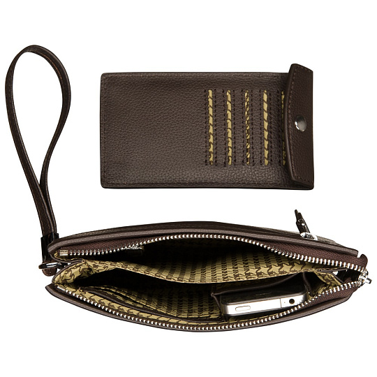 Сумка барсетка из натуральной кожи Dr. Koffer коричневая