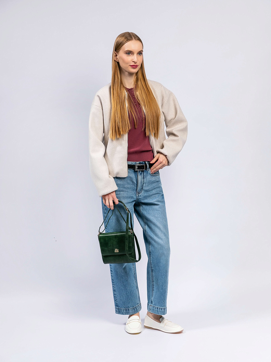 Женская сумка Dr. Koffer из натуральной кожи зеленая