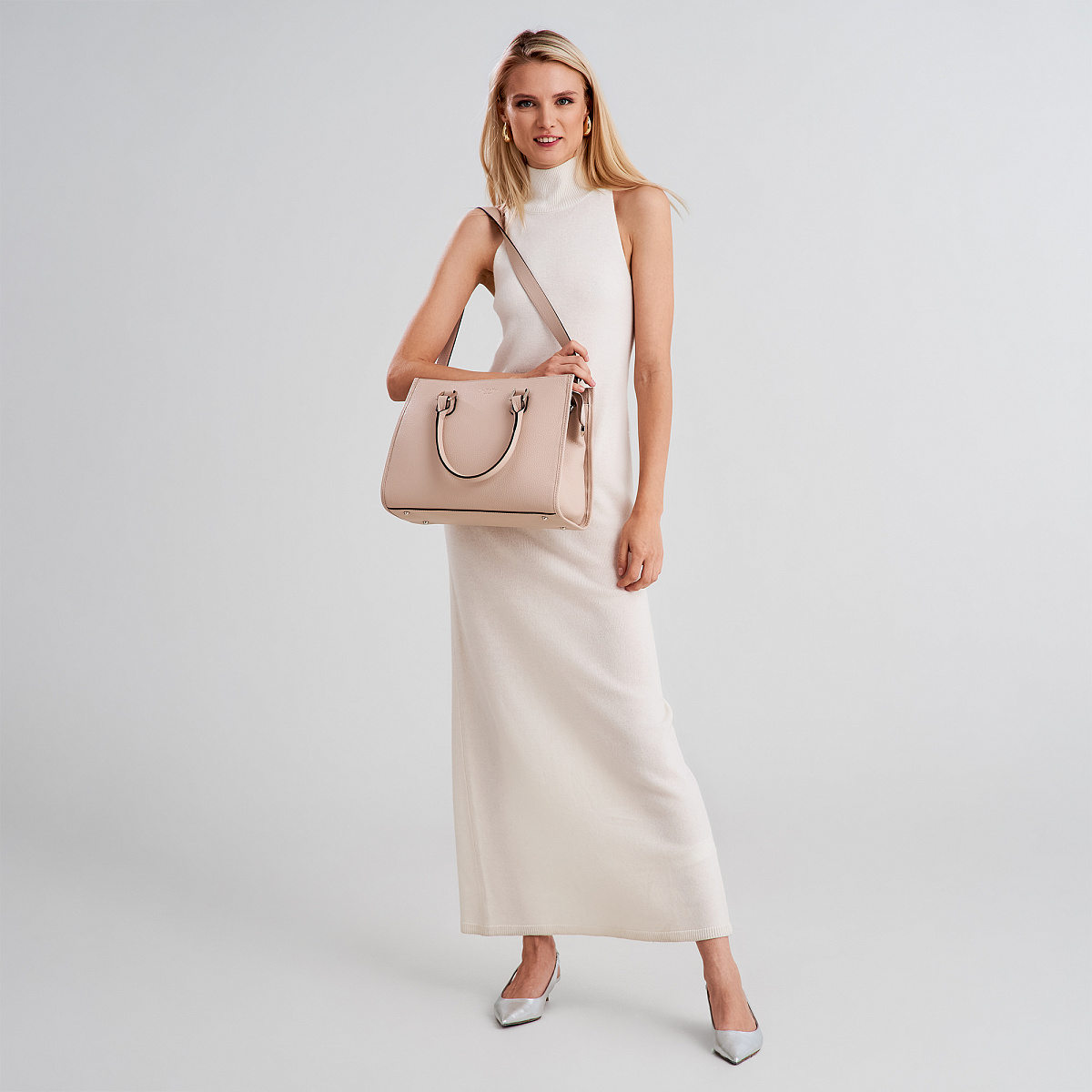 Женская сумка Dr. Koffer из натуральной кожи бежевая