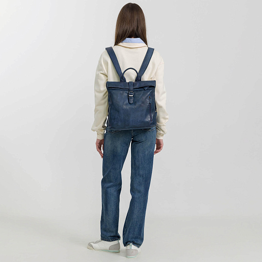 Рюкзак Dr.Koffer из натуральной кожи синий