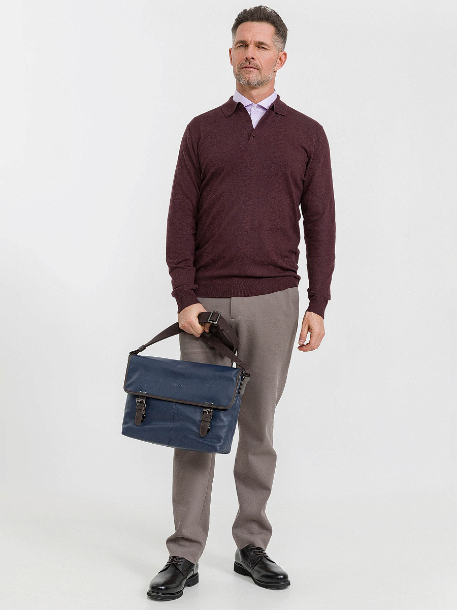 Сумка через плечо Dr.Koffer из натуральной кожи синяя