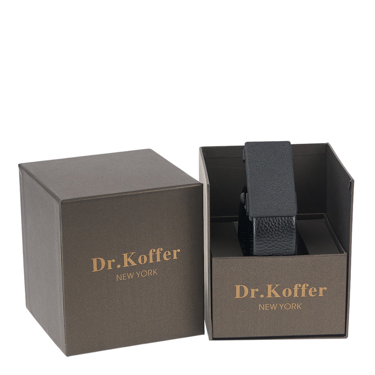 Ремень Dr. Koffer из натуральной кожи черный