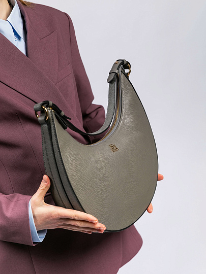 Женская сумка Dr. Koffer из натуральной кожи серая