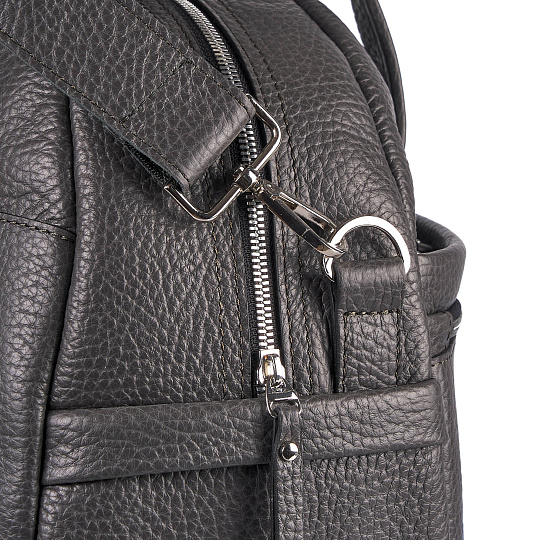 Сумка дорожная Dr.Koffer из натуральной кожи серая