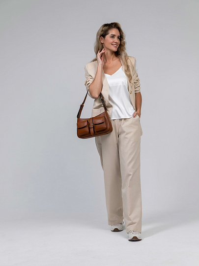 Женская сумка Dr.Koffer из натуральной кожи коричневая