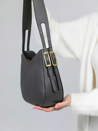 Женская сумка Dr.Koffer из натуральной кожи серая