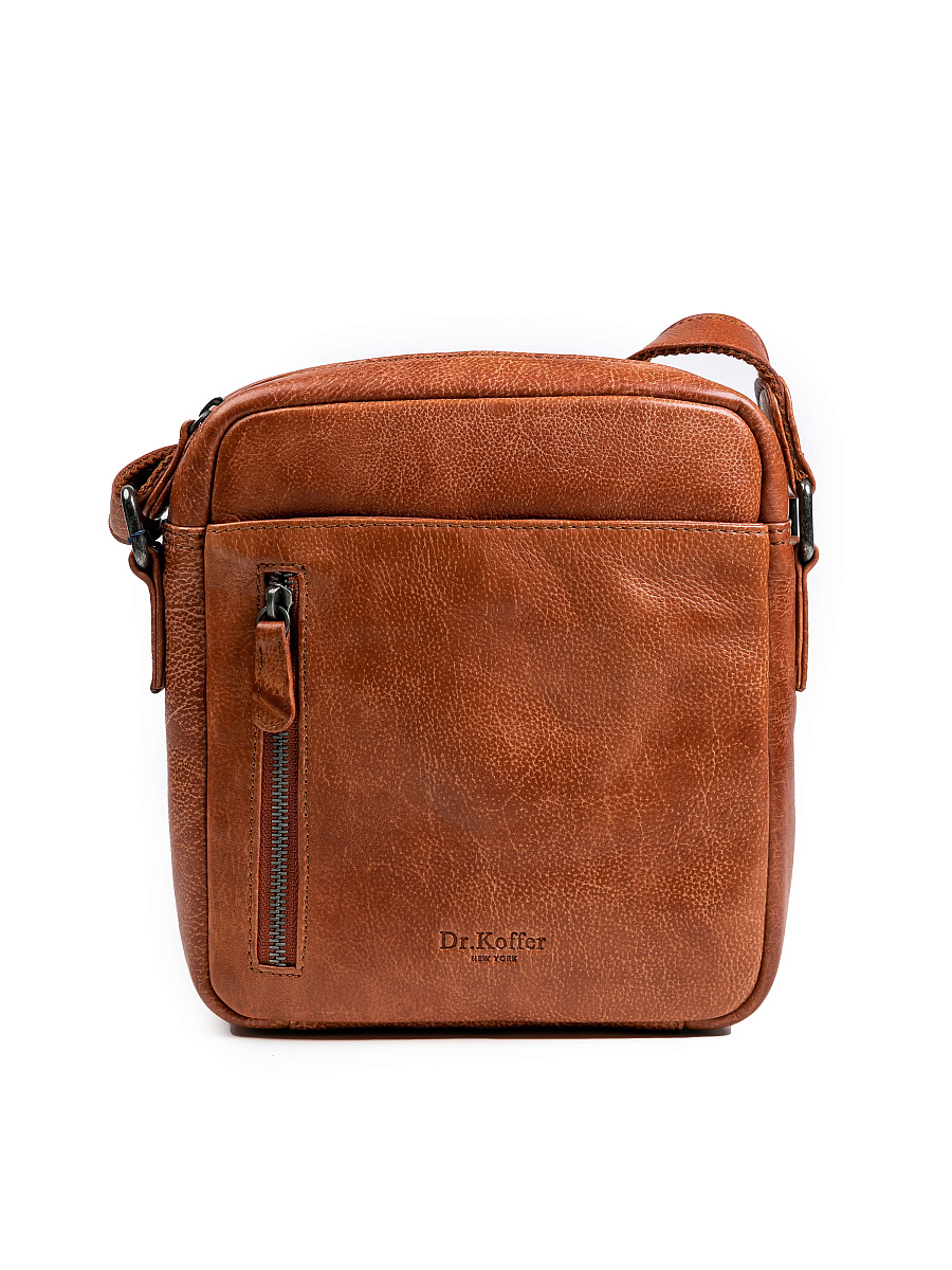 Сумка через плечо Dr.Koffer из натуральной кожи коричневая