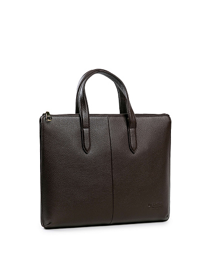 Деловая сумка Dr.Koffer из натуральной кожи темно-коричневая