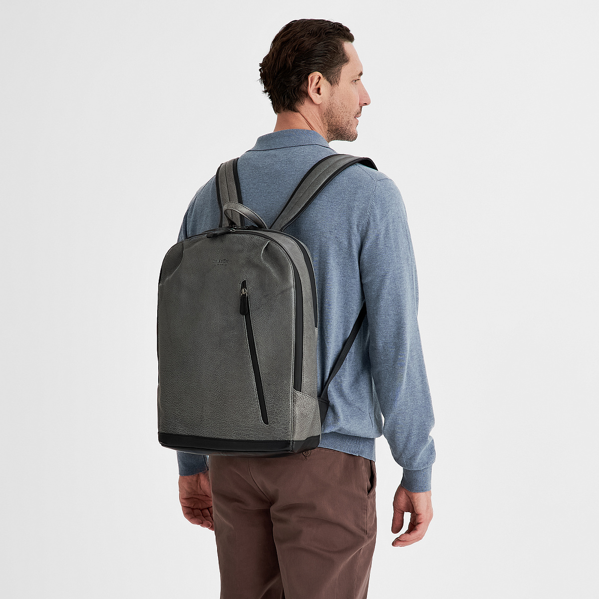Рюкзак Dr.Koffer из натуральной кожи серый