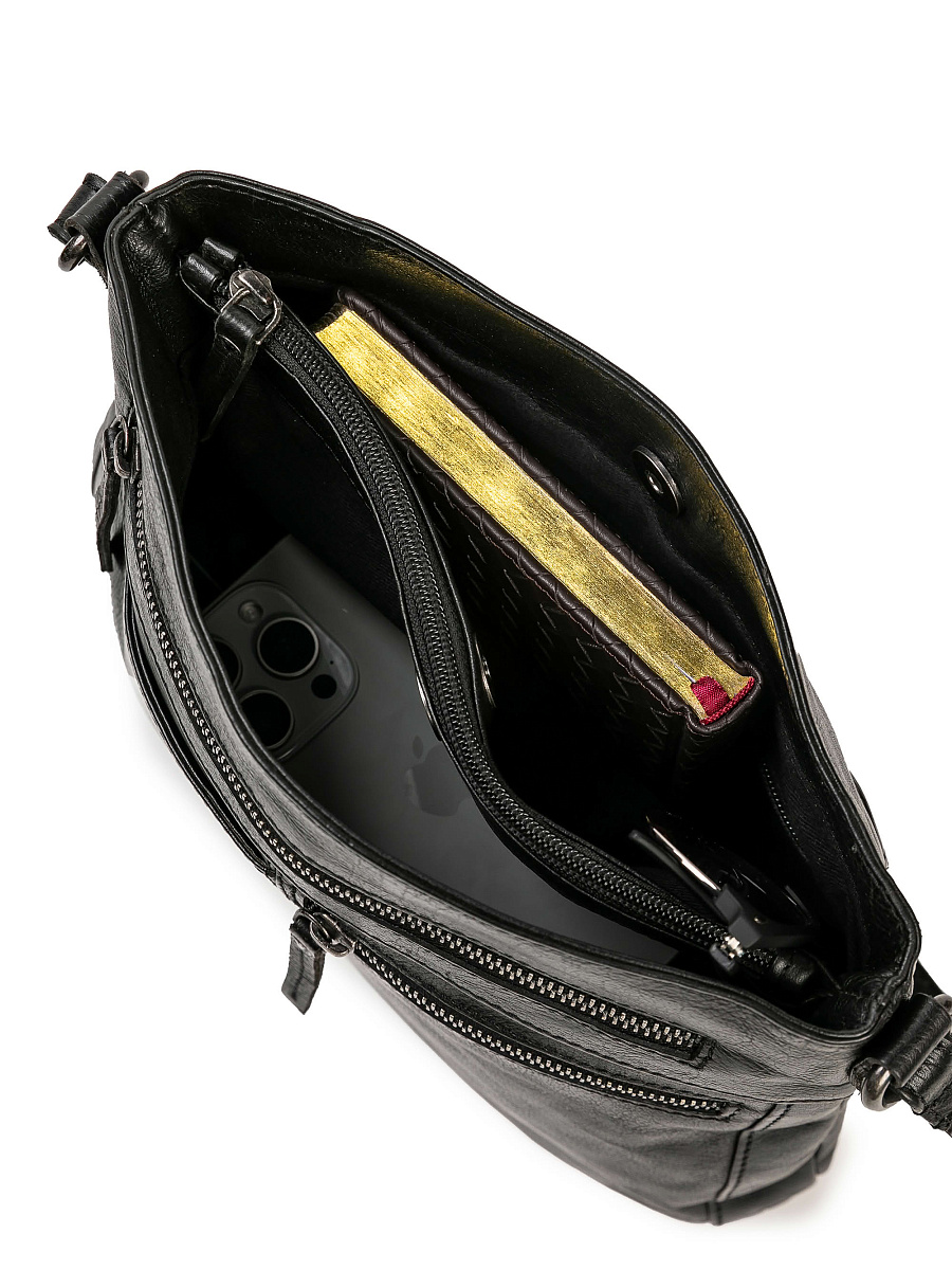 Сумка через плечо Dr.Koffer из натуральной кожи черная