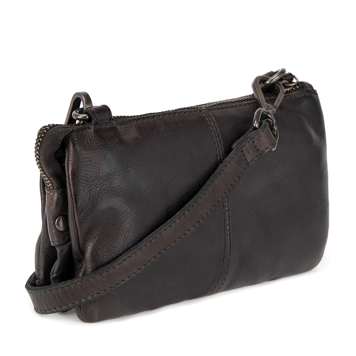 Сумка через плечо Dr.Koffer из натуральной кожи серая