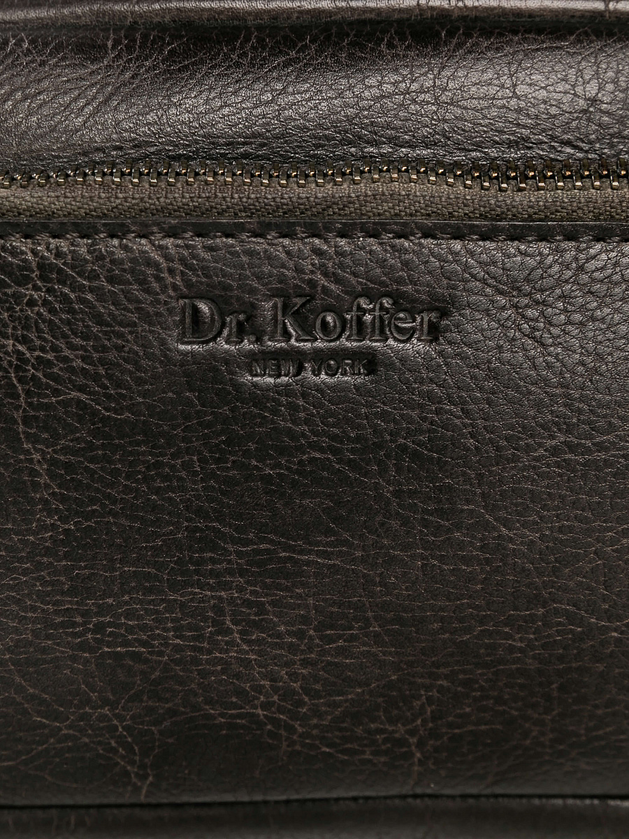 Сумка на пояс Dr. Koffer из натуральной кожи темно-серая