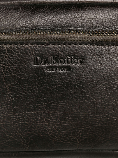 Сумка на пояс Dr. Koffer из натуральной кожи темно-серая