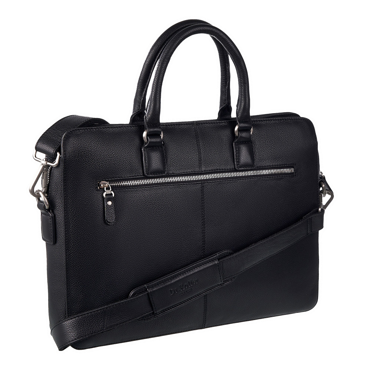 Деловая сумка Dr.Koffer из натуральной кожи черная