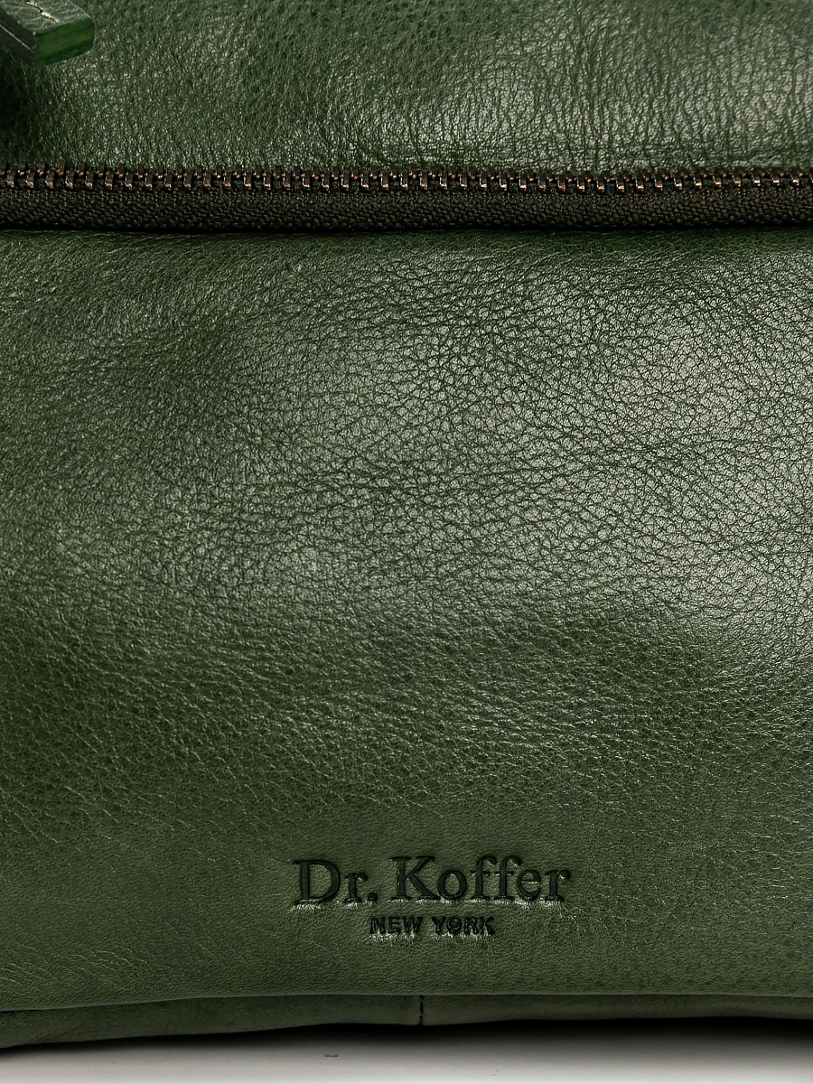 Сумка через плечо Dr.Koffer из натуральной кожи зеленая