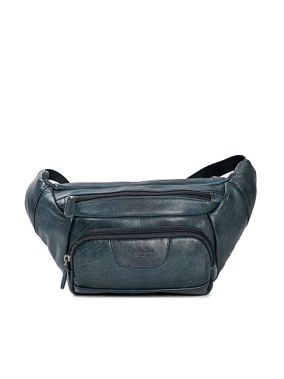 Сумка на пояс Dr. Koffer из натуральной кожи синяя