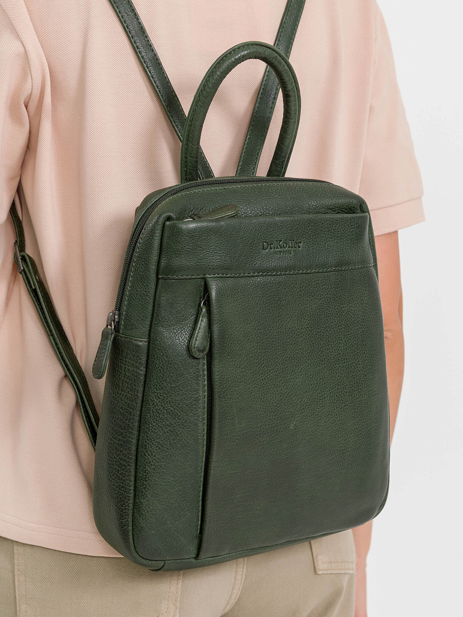 Рюкзак Dr.Koffer из натуральной кожи зеленый