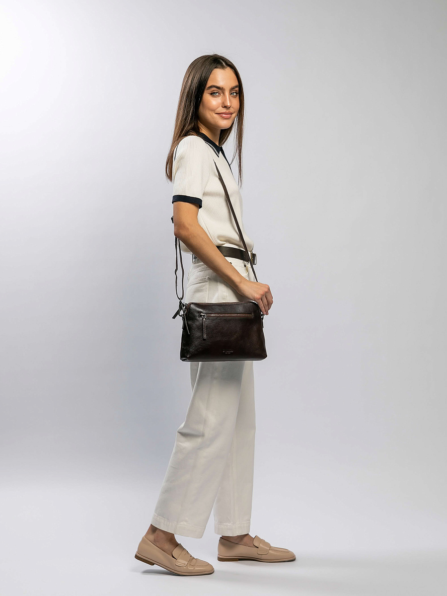 Женская сумка Dr.Koffer из натуральной кожи коричневая