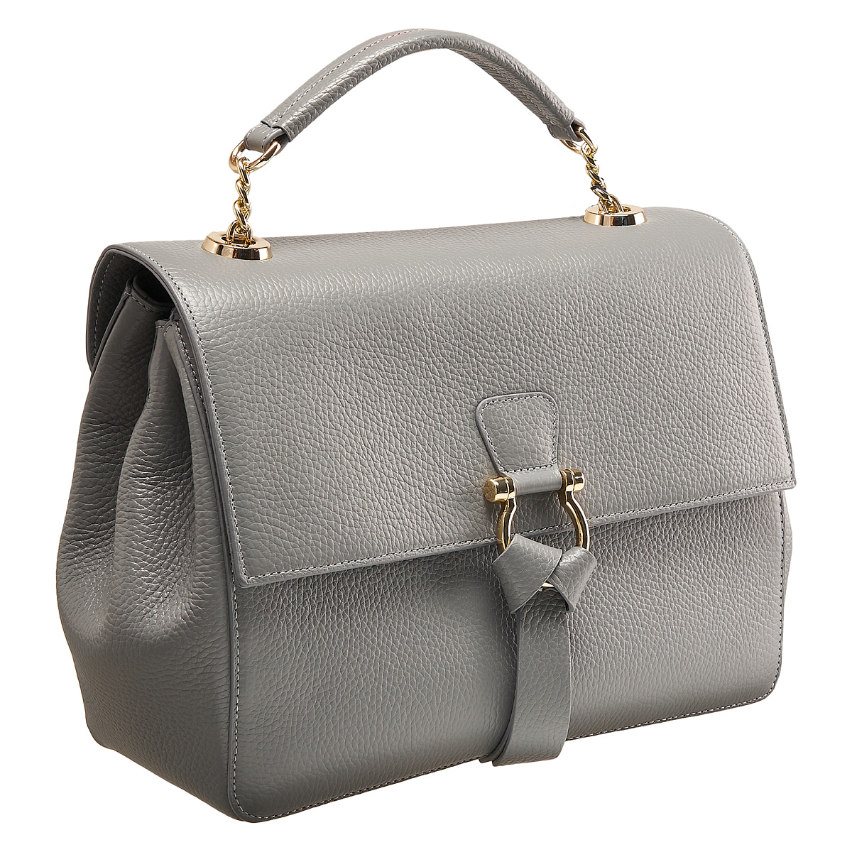 Женская сумка  Dr. Koffer из натуральной кожи серая