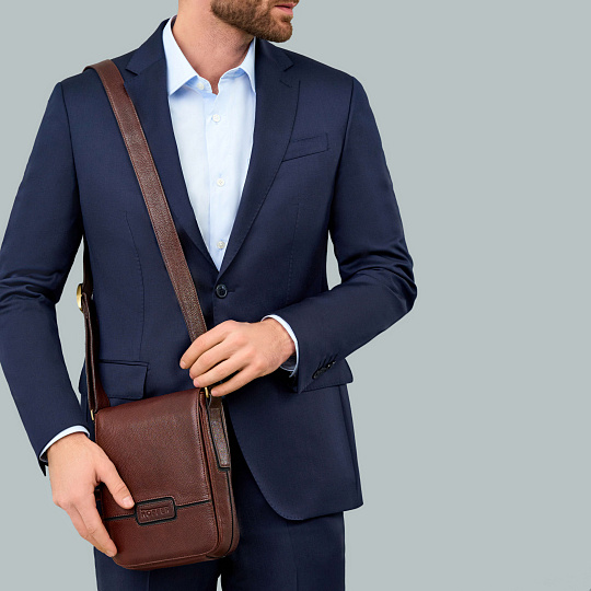 Сумка через плечо Dr.Koffer из натуральной кожи коричневая