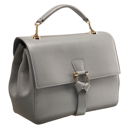 Женская сумка  Dr. Koffer из натуральной кожи серая