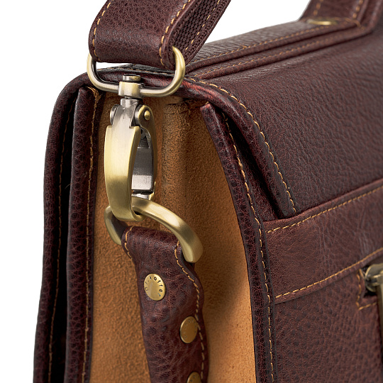 Портфель Dr.Koffer из натуральной кожи темно-коричневый