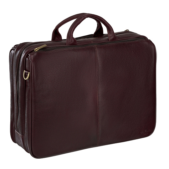 Деловая сумка Dr.Koffer из натуральной кожи темно-коричневая